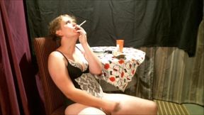 Beautiful MTF Submissive Sissy Denied From Smoking Then Orgasms