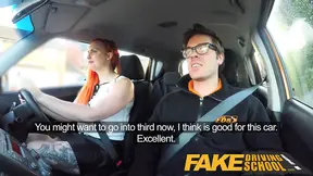 Sex Driving School Redhead lusts after instructors big cock