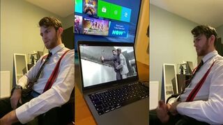 Watch DadzBoi's slow motion cumshot on Edinbro98's Man Rod