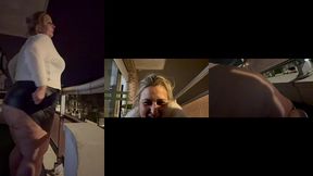 exhib exterieur sur une avenue avec un inconnu