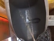 Just pissing in the porta potty at Kroger after Hurricane Laura