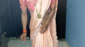 Indian hot stepmoms wearing saree last night looking so hot