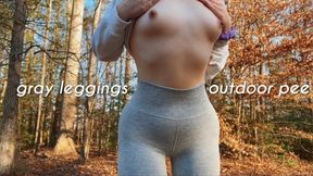 Gray Leggings Outdoor Pee