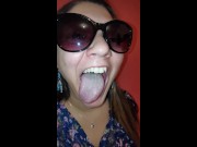 Girl Long Tongue and Burping