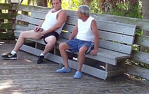 Daddies Have Outdoor Fun in Public Park