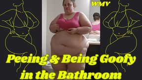 SSBBW Rachel Pees and Dances in Her Bathroom WMV