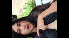 Naughty college girl masturbates with her dildo