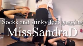 Socks and stinky feet gagging