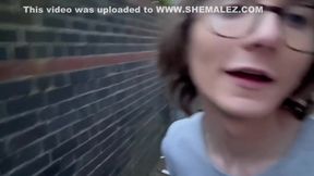 Naughty Teen Trans Girl Gets Public Alleyway