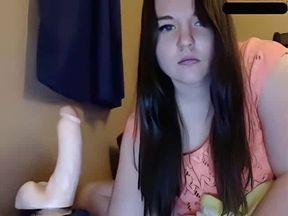 Curvy student has big ass and thick rubber cock