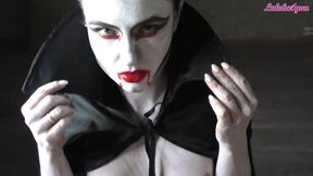 Vampire girl passionate sucks big cock to cum in mouth
