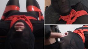 Nylon Encasement Face Fuck: Karla Rose's Bondage Deepthroat Training & Sticky Facial Finish
