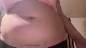 BLOATED BELLY WITH CUTE STICK ON PEARLS