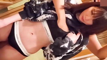 Japanese black-haired beauty. Slender amateur gal, blowjob and shaved pussy creampie sex. Uncensored, Asian, hentai,