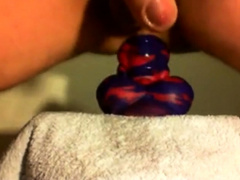 amateur Anal sex toy fun with flint the bad dragon !