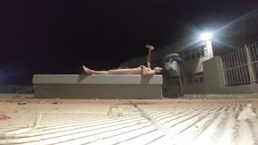 Nude piss shower in public place until cum