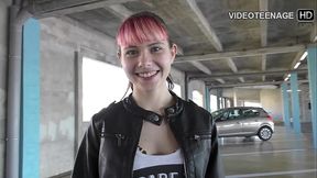 Cute 18 years Luna does her first porn casting