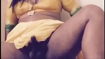 Cross dresser masturbating in Saree