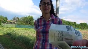 Petite Brunette Gets Seduced Outdoors by a Bold Stranger