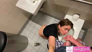 Girlfriend taken to public washroom and fucked and facialed