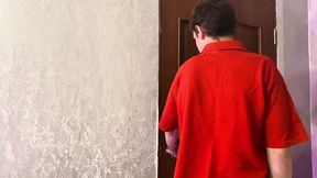 The guy is horny and jerks off with his panties