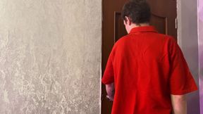 The guy is horny and jerks off with his panties