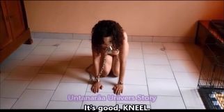 Chained Slave Bitch Kneels Signs Lifelong Submission Gushing Wet