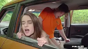 Skinny 19 Driving Student 18+ Fucked In Car Outdoor By Tutor