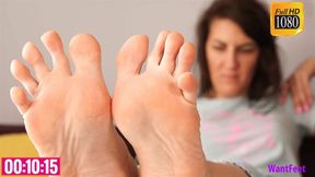 Massage My Big Feet - Long Toes - HD MP4
