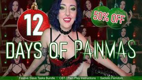 12 DAYS OF PAINMAS - 50% Off Twelve Christmas CBT & Pain Task Clips by Miss Faith Rae with Sub Instructions and Festive Domination - 4k