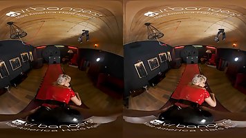 Angel Wicky is a big titted, blonde woman who seems to be into BDSM lately