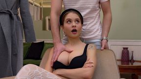 Busty Applicant Pleasant Exam : Stretches Gaping Pussy With Trainer Big Cock. Pov With Leo Dee And Skye Young