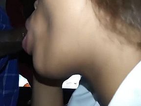 Young caramel teen sucking hard cock