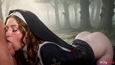 Monastery of Debauchery: A pastor took a red-haired nun into the woods to show her his divine member, while the other nuns prayed.[Ai]