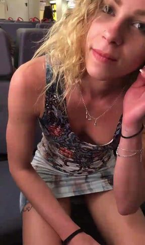 Horny girl feels no shame and gives me a nice blowjob during our train trip