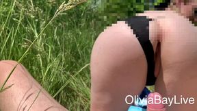 olivia bay riding a cock on the sunny day
