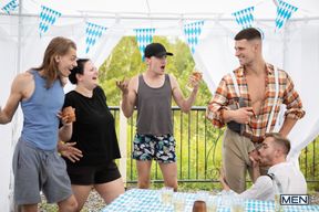 Oktoberfest turns to sexy bareback in the back - Malik Delgaty, King Heart