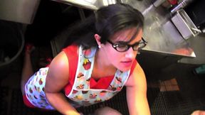 turned on by their sexy lingerie show, they climb on to a nearby bench to caress and...