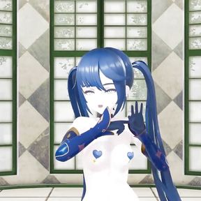 Mona Genshin Impact Hentai Nude Dance MMD 3D - Blue Hair Color Edit Smixix