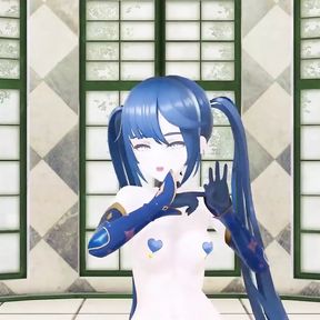 Mona Genshin Impact Hentai Nude Dance MMD 3D - Blue Hair Color Edit Smixix