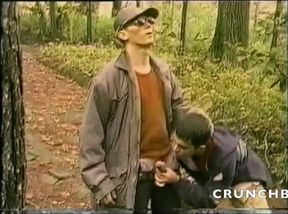 Vintage porn - Twink fucked by Stepdaddy in the forest exhib