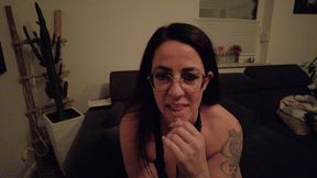 Horny brunette shows how much she craves for cock