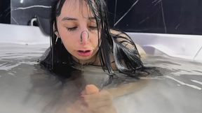 Underwater blowjob with snorkel goggles