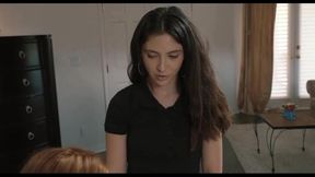 Hot lesbians give sensual massage and kiss