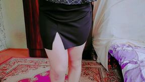 Cute Femboy Lifting Skirt Slightly Under Soft Lights