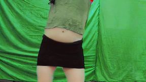 Cute Femboy Lifting Skirt Slightly Under Soft Lights