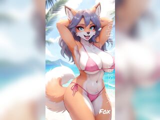 Hot furry angels in beach (Ai model)