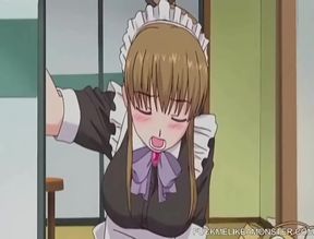 Japanese anime maid caught masturbating