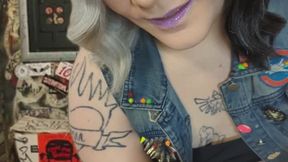 Rude trans chick hooks up with you in the bathroom at a punk show