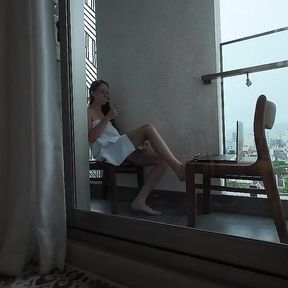 Fingering My Pussy on My Balcony!